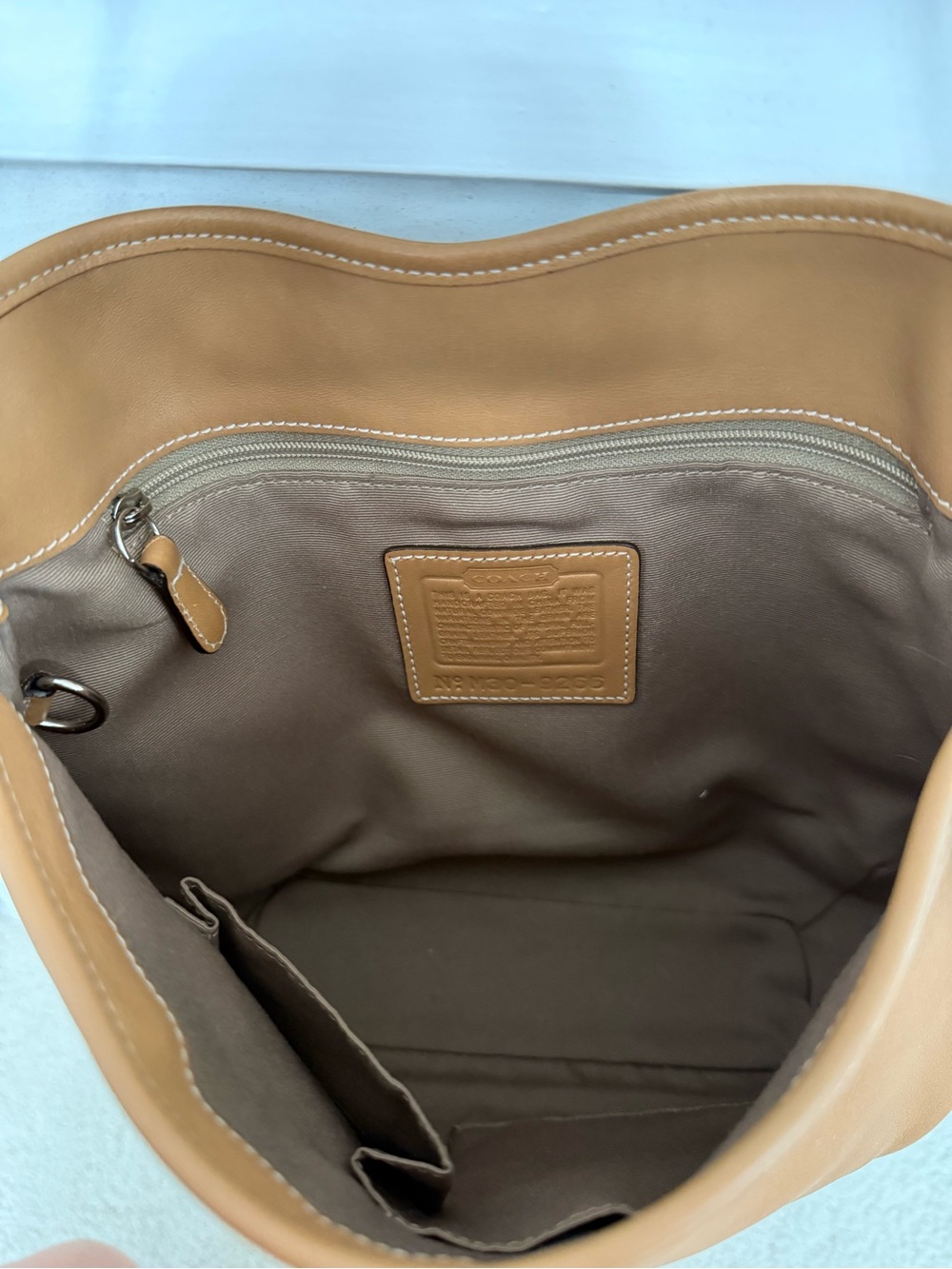 Vintage Coach Hamptons British Tan Leather Clip Hobo Shoulder Bag Style 7778 - Picture 7 of 9